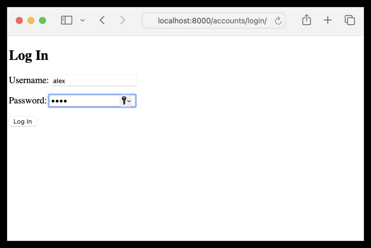 Log in