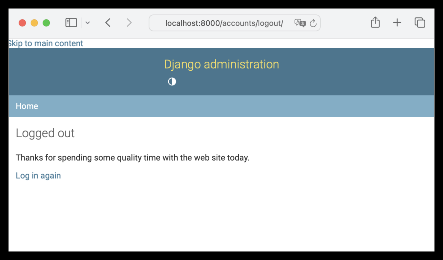 Admin logout